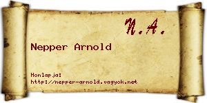 Nepper Arnold névjegykártya